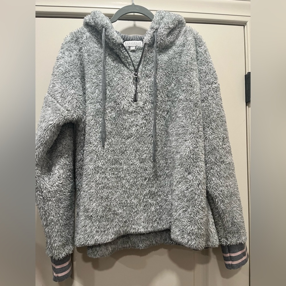 P.J. Salvage Cozy Gray Hoodie Sweater